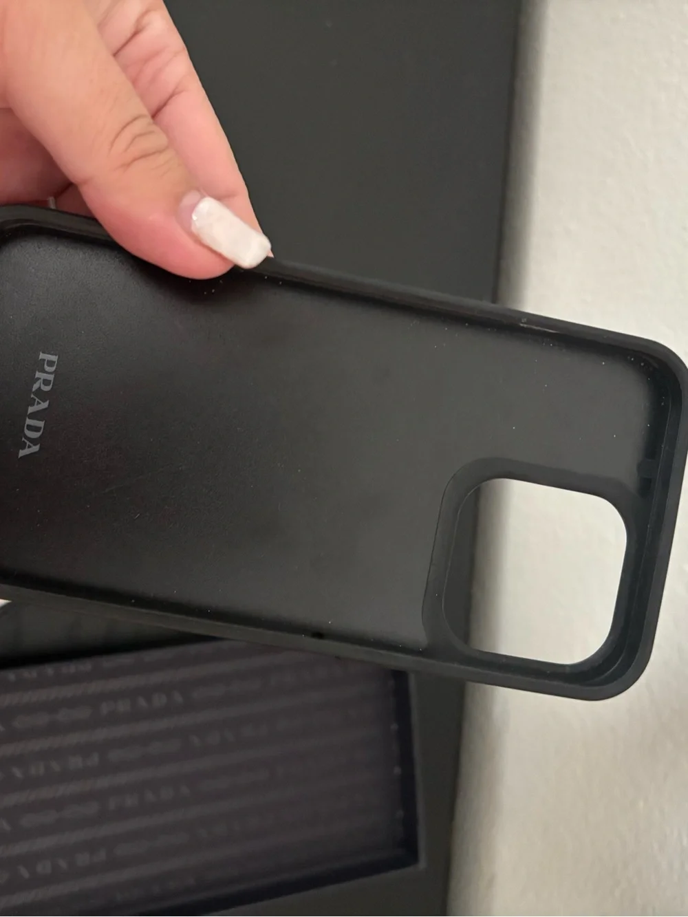 Prada Black Saffiano Leather Phone Case iPhone 13 Pro